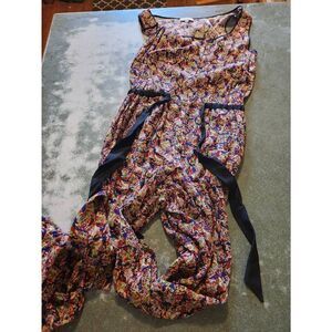 Claudie pierlot Jenna floral paisley tie waist sleeveless  jumpsuit sz 36